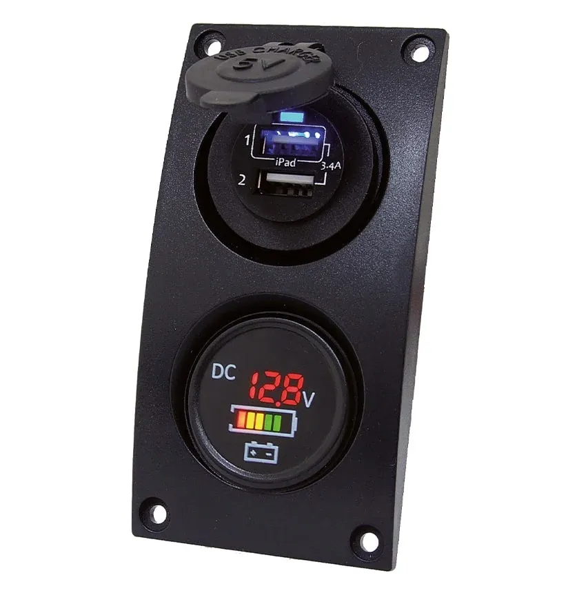 Talamex Curved Add-on – Dubbel USB & Volt & Accu Indicator