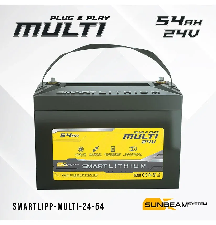 SUNBEAMsystem Smart Lithium Accu Multi 54Ah 24 Volt